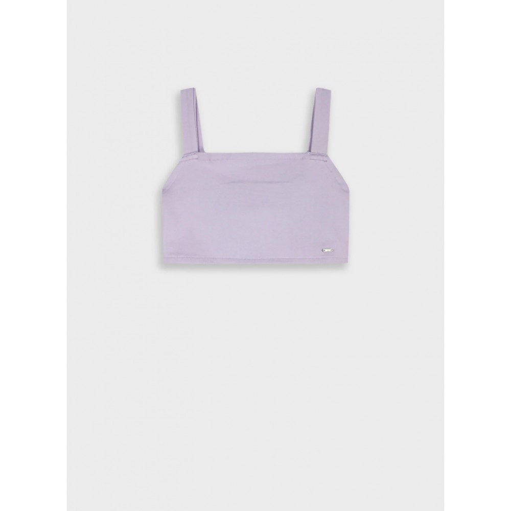 Εφηβικό Crop Top Μπλουζάκι με Τιράντα Κορίτσι (6-16) -Λιλά- 16-226238-5
