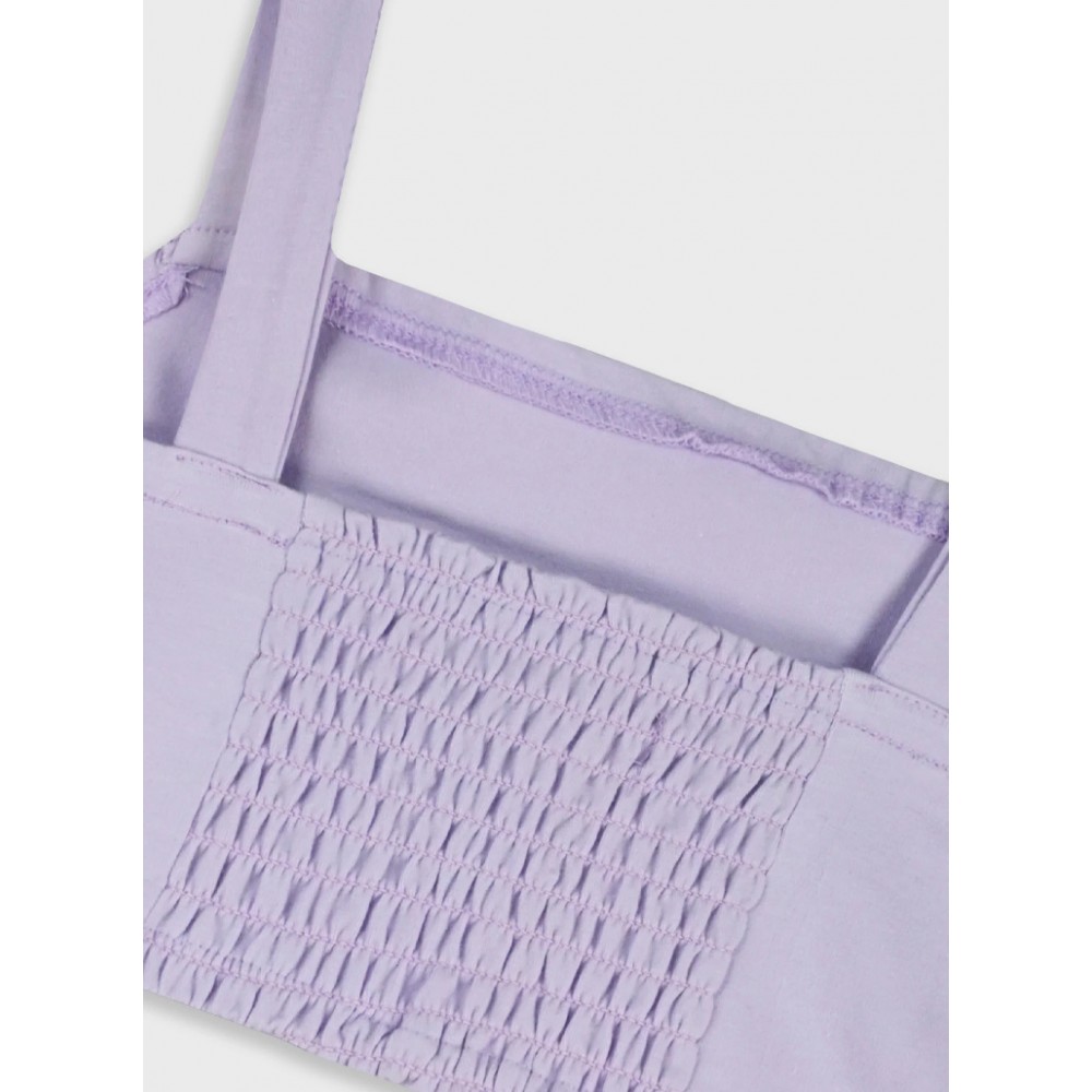 Εφηβικό Crop Top Μπλουζάκι με Τιράντα Κορίτσι (6-16) -Λιλά- 16-226238-5