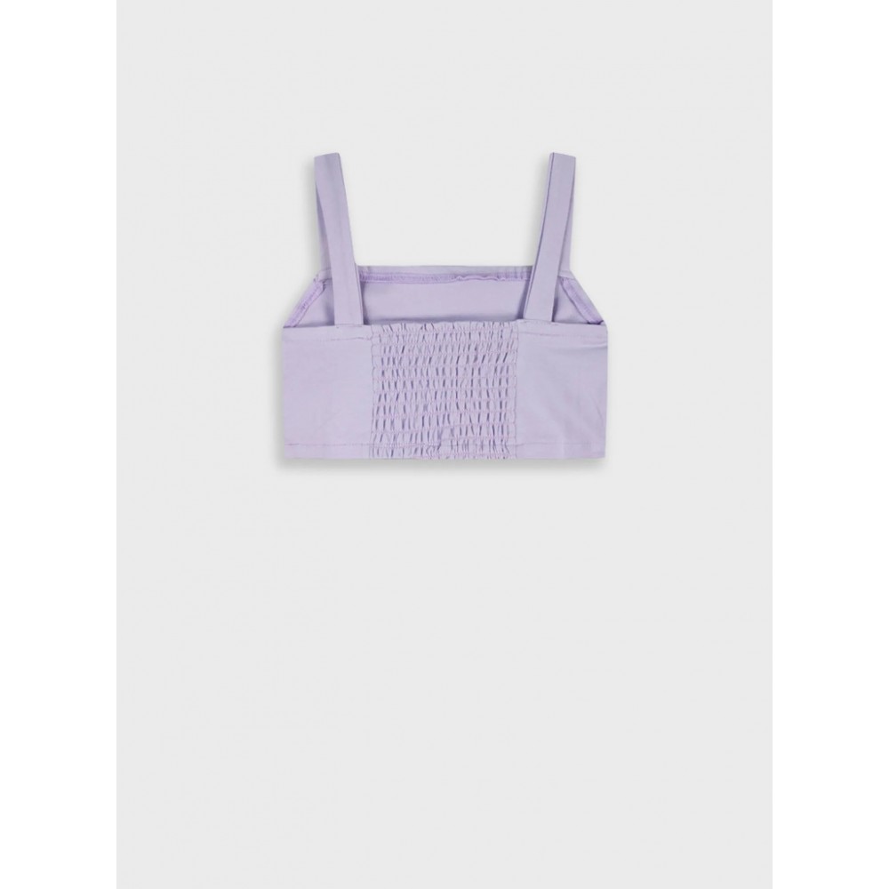 Εφηβικό Crop Top Μπλουζάκι με Τιράντα Κορίτσι (6-16) -Λιλά- 16-226238-5