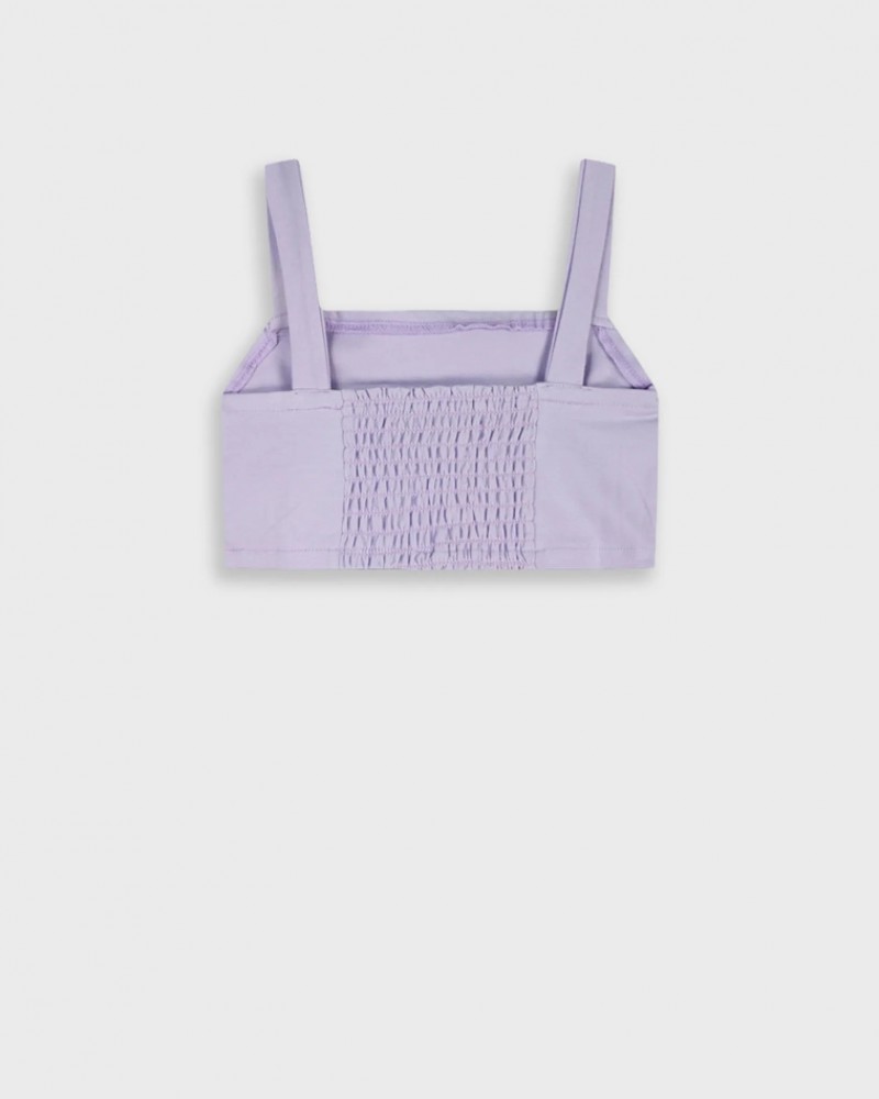 Εφηβικό Crop Top Μπλουζάκι με Τιράντα Κορίτσι (6-16) -Λιλά- 