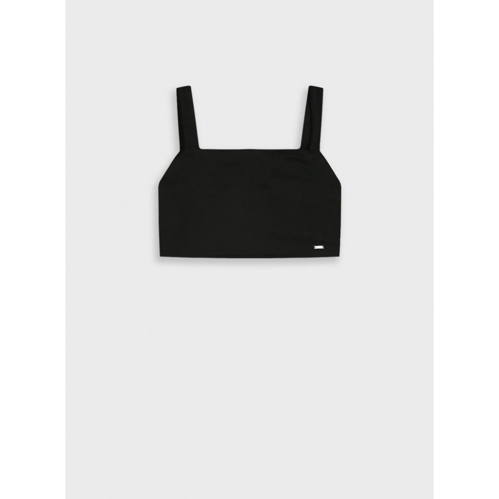 Εφηβικό Crop Top Μπλουζάκι με Τιράντα Κορίτσι (6-16) -Μαύρο- 16-226238-5