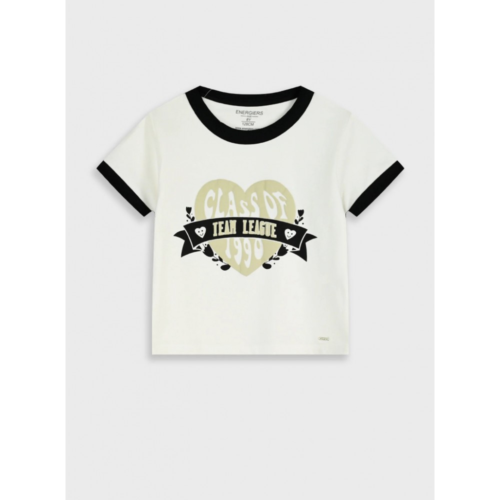 Εφηβική Μακό Μπλούζα με Τύπωμα Class Of Κορίτσι (6-16) -Κρεμ- 