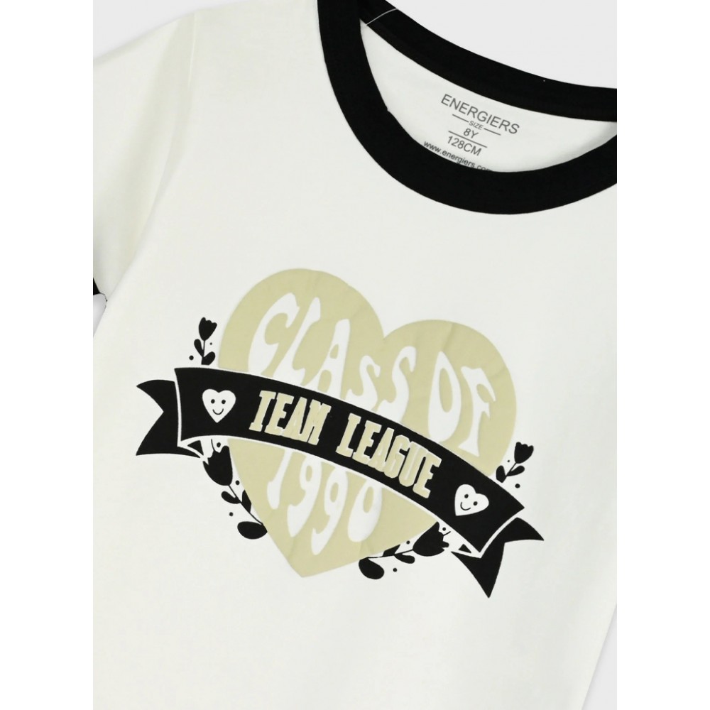 Εφηβική Μακό Μπλούζα με Τύπωμα Class Of Κορίτσι (6-16) -Κρεμ- 