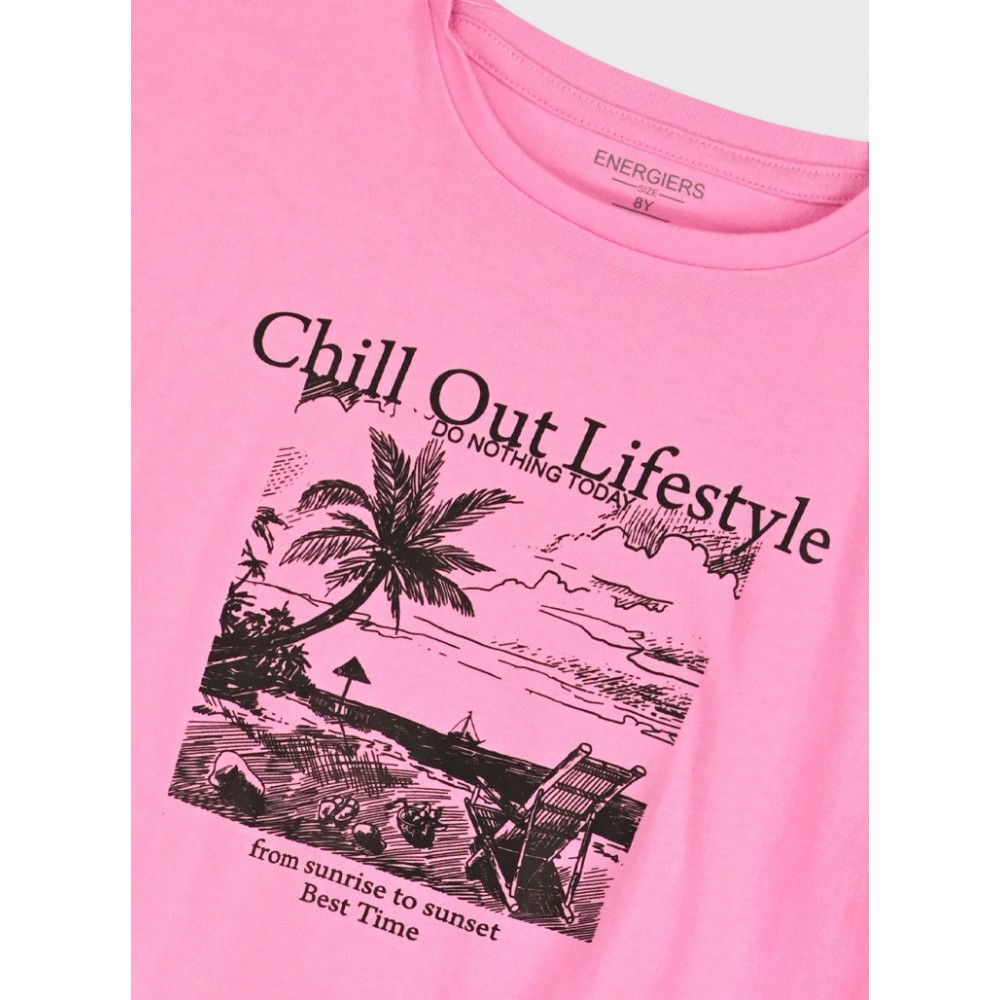 Εφηβικό Μακό Σετ με Μπλούζα Chill Out Lifestyle Και Κολάν Κάπρι Κορίτσι (6-16) -Μαύρο- 