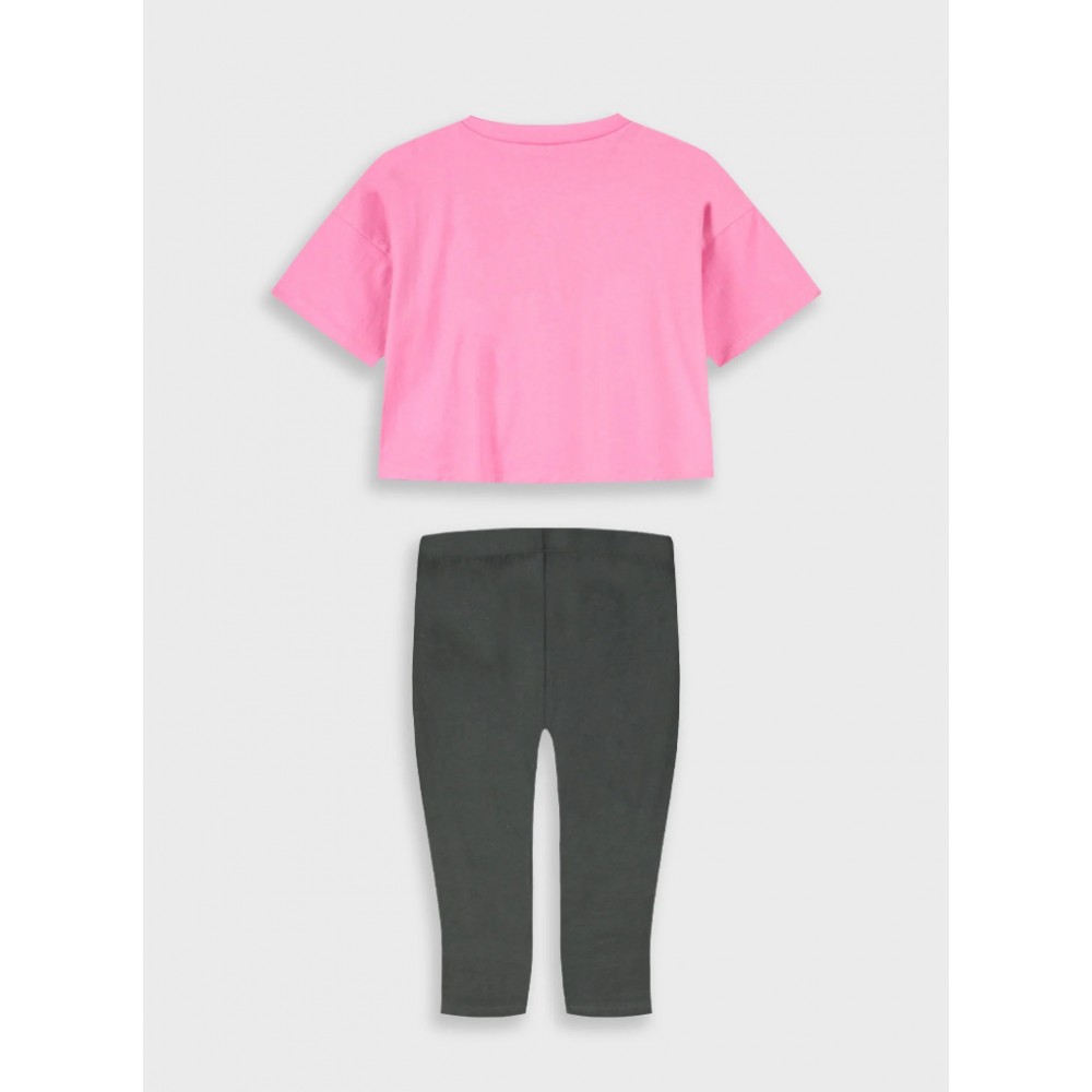 Εφηβικό Μακό Σετ με Μπλούζα Chill Out Lifestyle Και Κολάν Κάπρι Κορίτσι (6-16) -Μαύρο- 16-226268-0