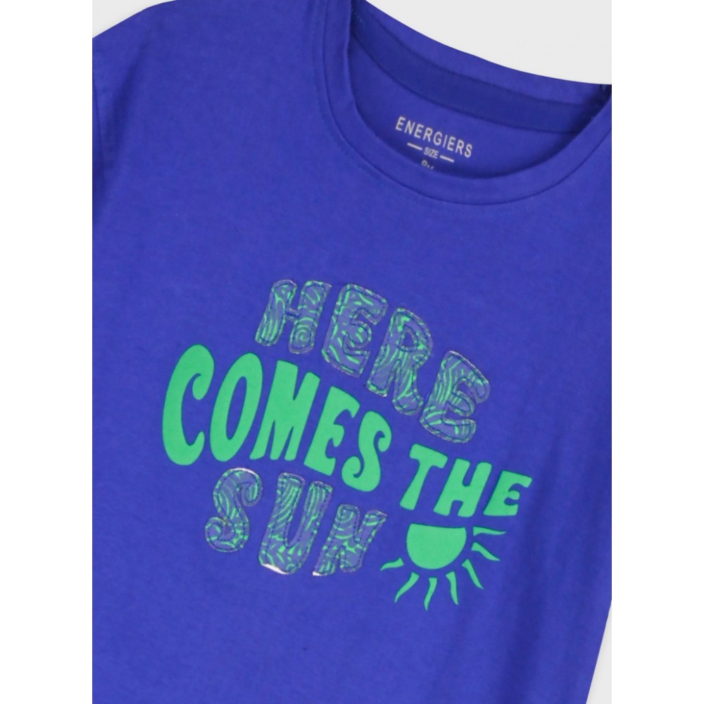 Εφηβικό Μακό Σετ με Μπλούζα Comes The Sun Και Κολάν Κάπρι Κορίτσι (6-16) -Μπλε- 