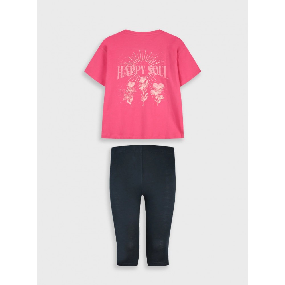 Εφηβικό Μακό Σετ με Μπλούζα Happy Soul Και Κολάν Κάπρι Κορίτσι (6-16) -Μαύρο- 16-226276-0
