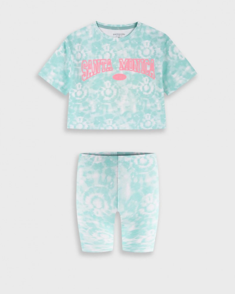 Εφηβικό Μακό Σετ με Μπλούζα Santa Monica Και Ποδηλατικό Κολάν Κορίτσι (6-16) -Άκουα- 