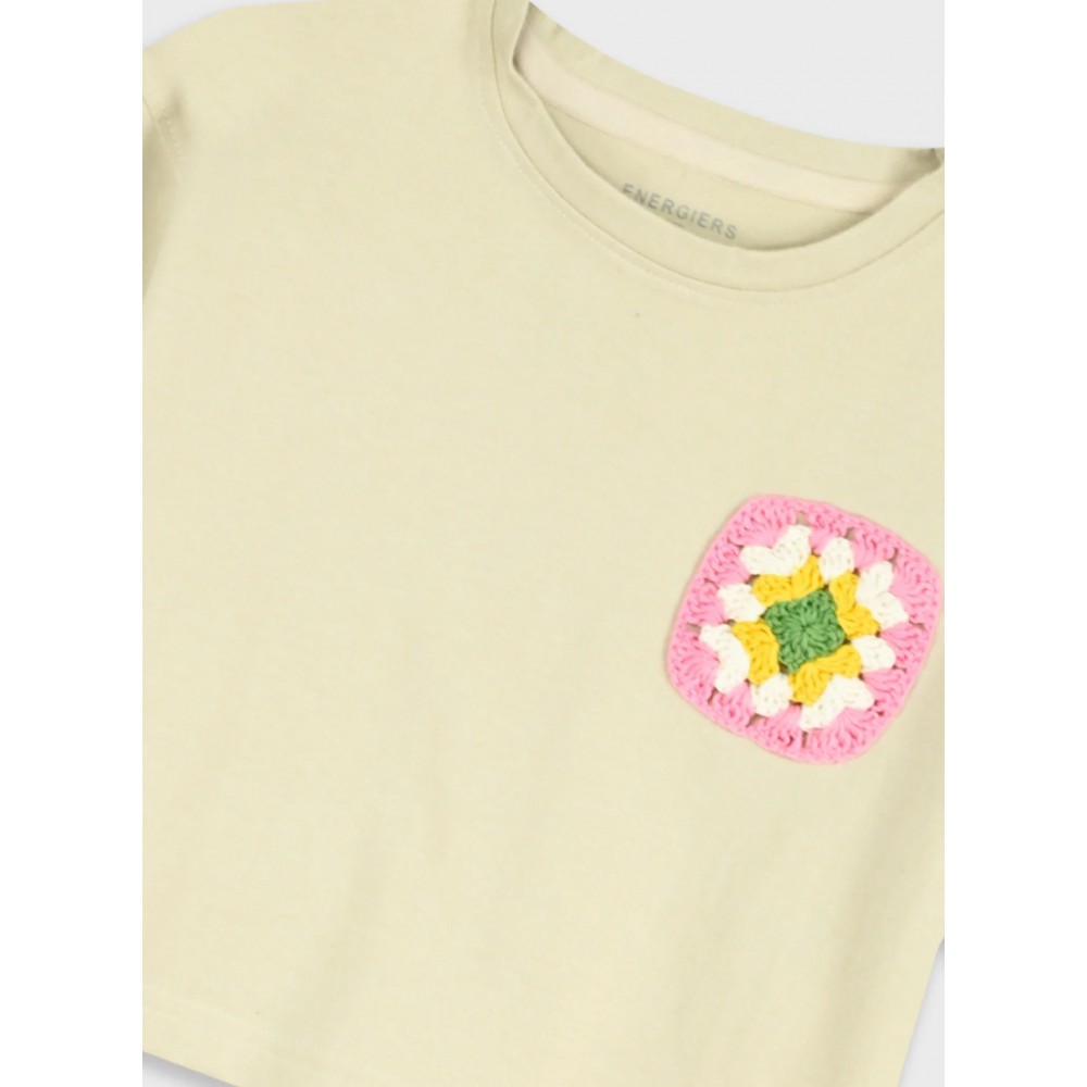 Εφηβικό Σετ Μπλούζα Τοπ Και Σορτς με Υπέροχο Κέντημα Κορίτσι (6-16) -Βανίλια- 16-226284-0