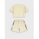 Εφηβικό Σετ Μπλούζα Τοπ Και Σορτς με Υπέροχο Κέντημα Κορίτσι (6-16) -Βανίλια- 16-226284-0