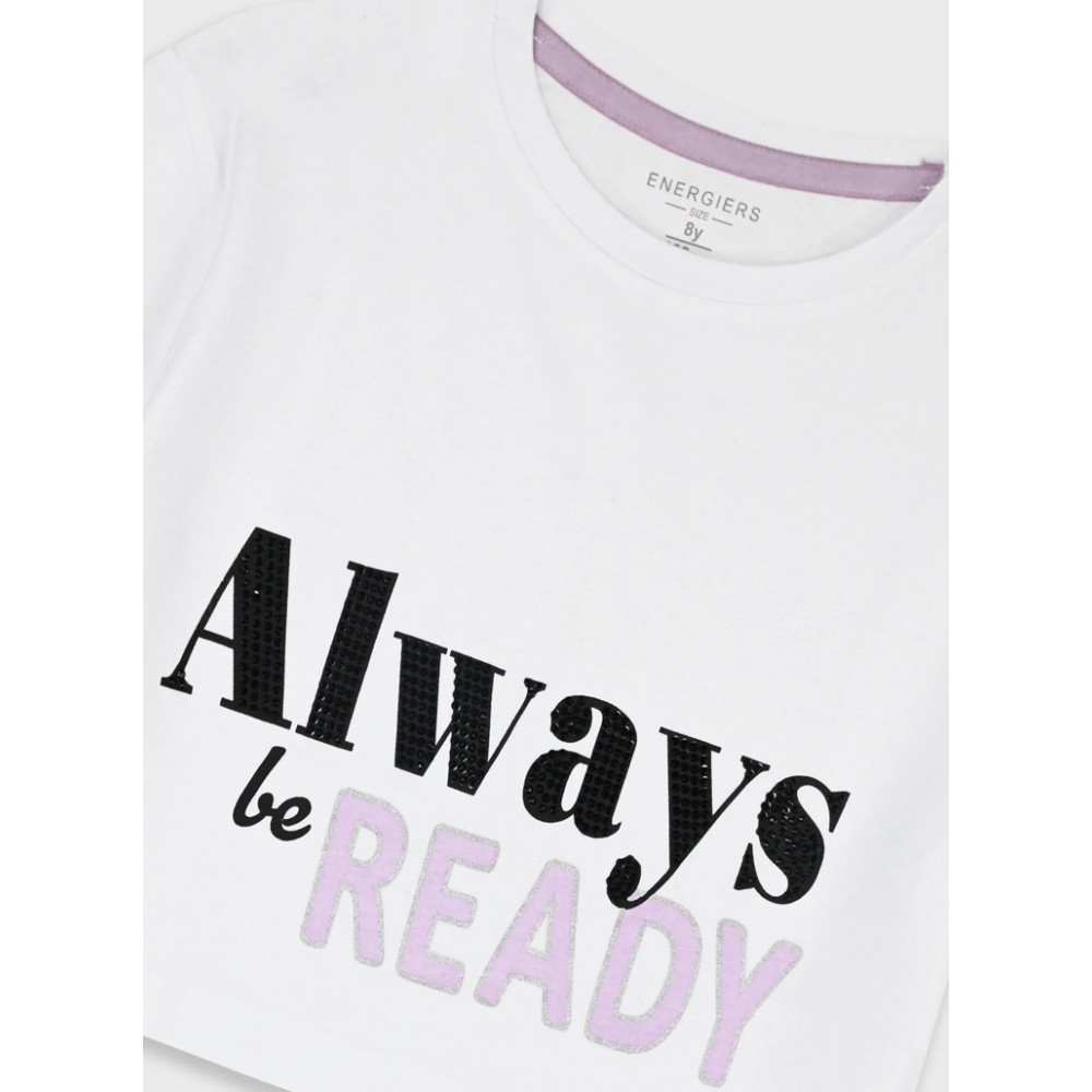 Εφηβικό Μακό Σετ με Μπλούζα Always Be Ready Και Σορτς Κορίτσι (6-16) -Μαύρο- 16-226285-0