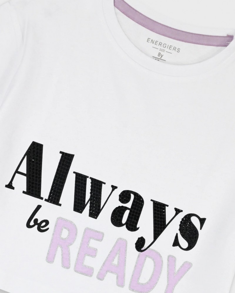 Εφηβικό Μακό Σετ με Μπλούζα Always Be Ready Και Σορτς Κορίτσι (6-16) -Μαύρο- 