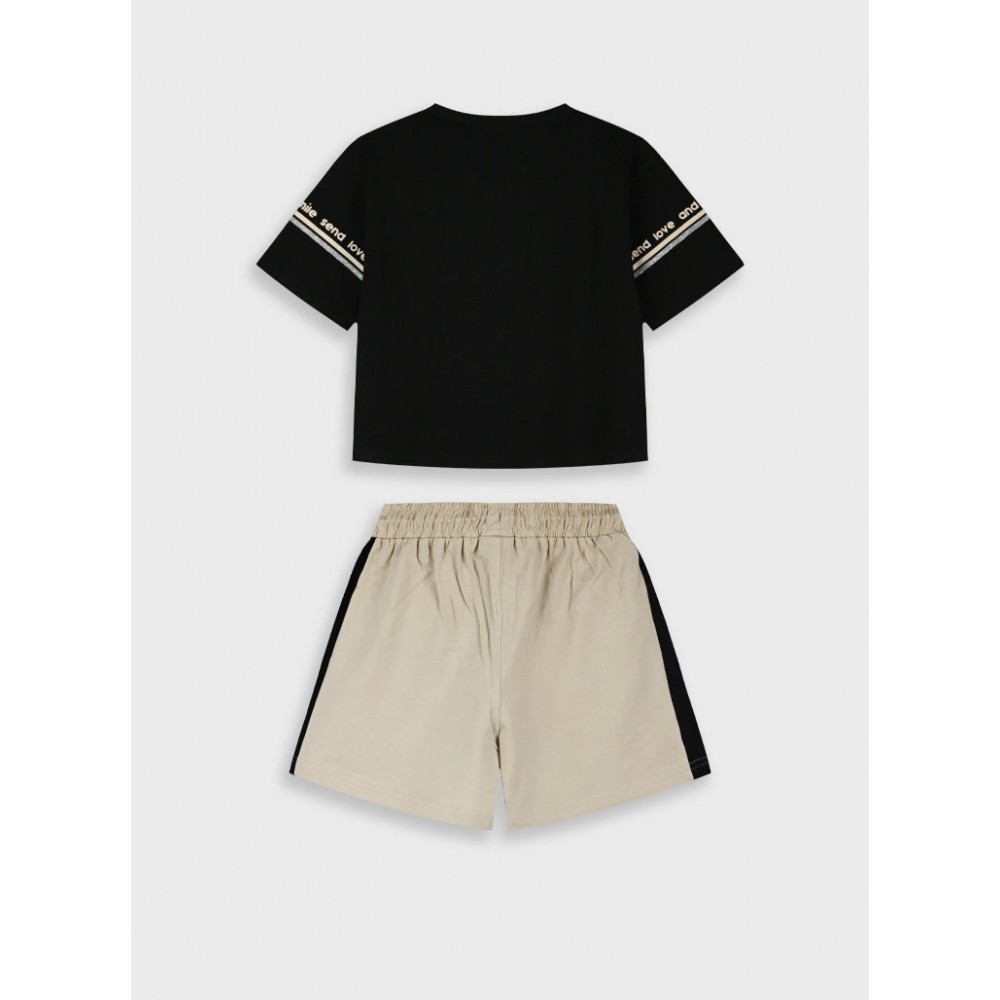 Εφηβικό Μακό Σετ με Μπλούζα Love is Always Και Σορτς Κορίτσι (6-16) -Βανίλια- 16-226290-0