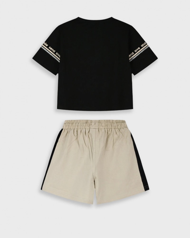 Εφηβικό Μακό Σετ με Μπλούζα Love is Always Και Σορτς Κορίτσι (6-16) -Βανίλια- 16-226290-0