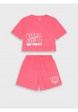 Εφηβικό Μακό Σετ με Μπλούζα New York City Και Σορτς Κορίτσι (6-16) -Φρεζ- 