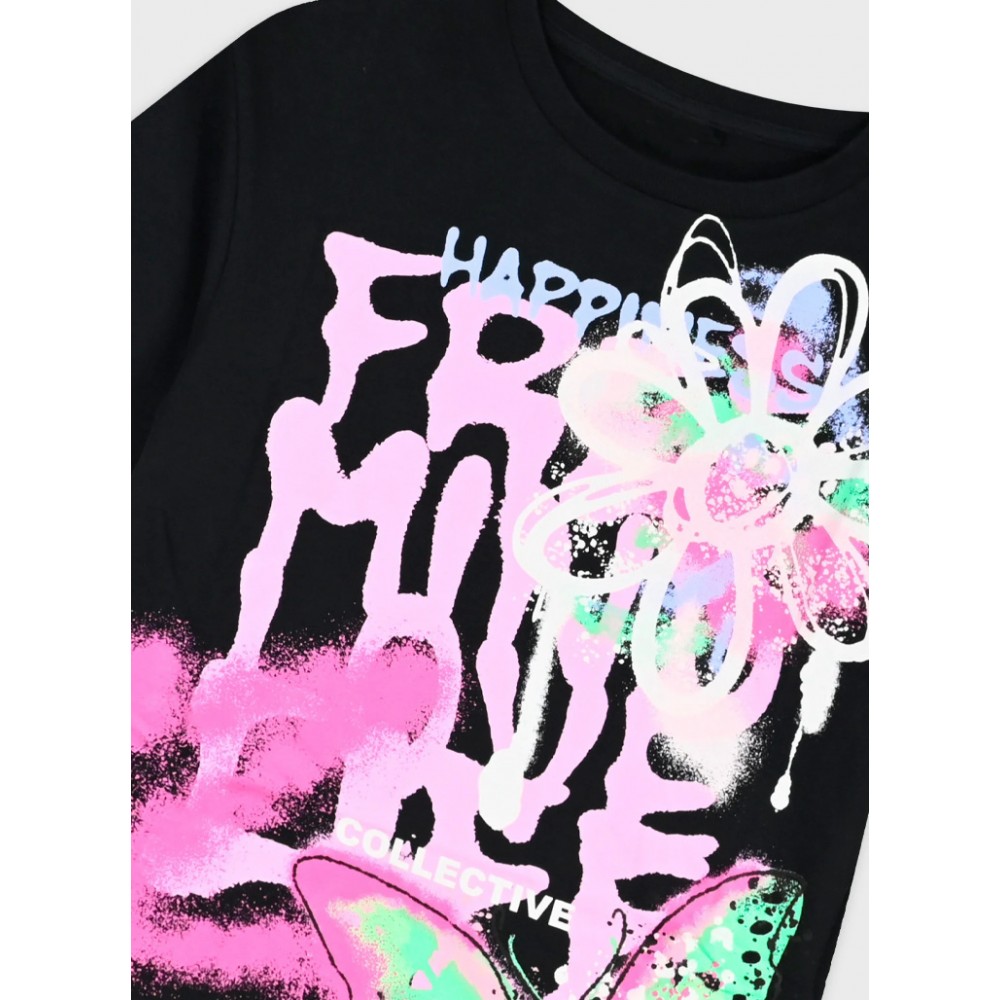 Εφηβικό Σετ με Μπλούζα Graffiti Και Σορτς Ποδηλατικό Κορίτσι (6-16) -Εμπριμέ- 16-226295-0