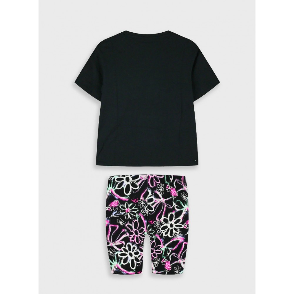 Εφηβικό Σετ με Μπλούζα Graffiti Και Σορτς Ποδηλατικό Κορίτσι (6-16) -Εμπριμέ- 16-226295-0