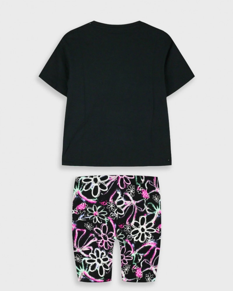 Εφηβικό Σετ με Μπλούζα Graffiti Και Σορτς Ποδηλατικό Κορίτσι (6-16) -Εμπριμέ- 