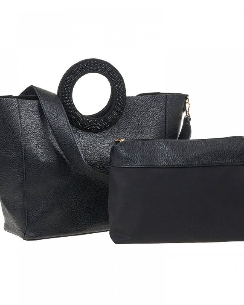 Γυναικεία Τσάντα Χειρός Ή Ώμου Shoulder Verde -Μαύρο- 16-7150