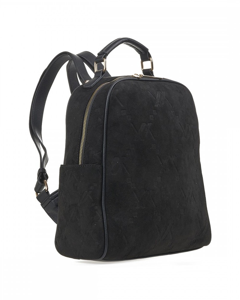 Backpack Γυναικείο Σακίδιο Πλάτης Σουέντ Verde -Μαύρο- 16-7476