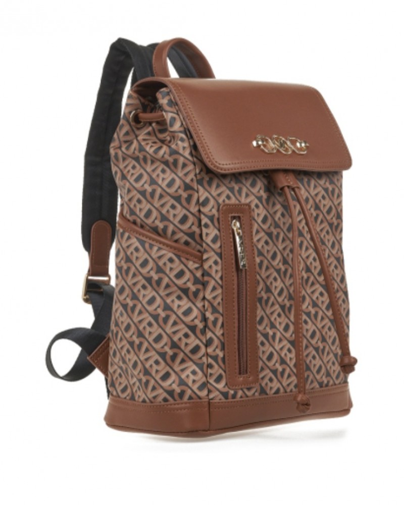 Γυναικείο Σακίδιο Πλάτης με All-Over Print Verde -Καφέ- 