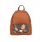 Backpack Γυναικείο Σακίδιο Πλάτης με Floral Print Σχέδιο Verde -Καφέ- 16-7647
