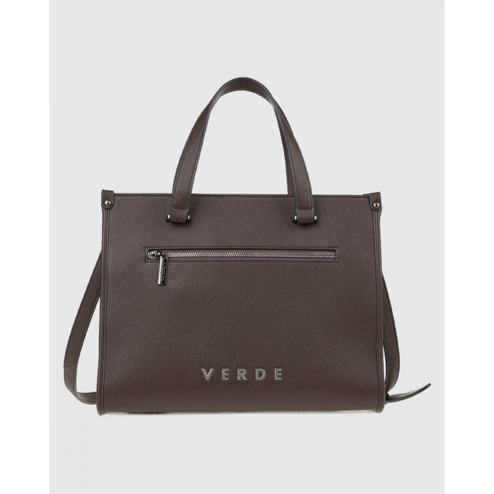 Γυναικεία Τσάντα Χειρός-Ώμου Verde -Καφέ- 16-0008126 Γυναικεία Τσάντα Χειρός-Ώμου Verde -Καφέ- 16-0008126