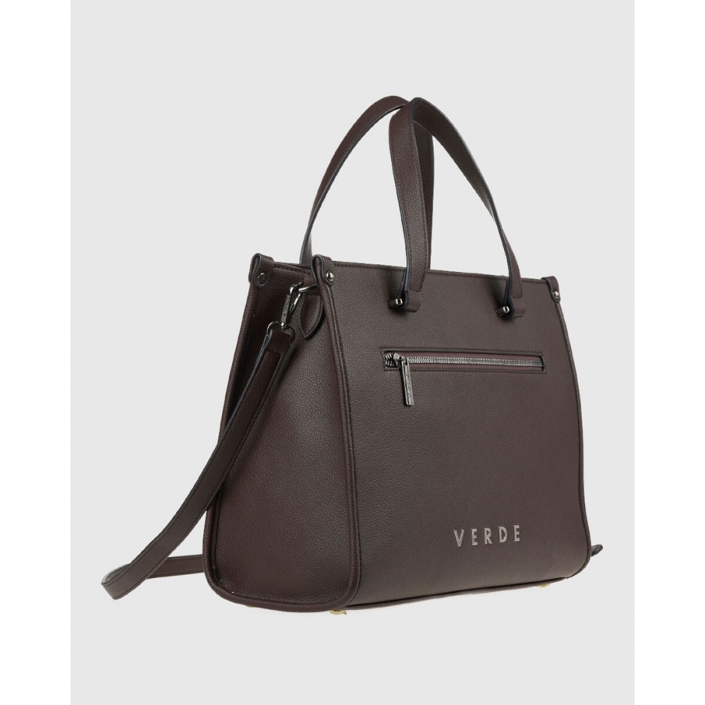 Γυναικεία Τσάντα Χειρός-Ώμου Verde -Καφέ- 16-0008126 Γυναικεία Τσάντα Χειρός-Ώμου Verde -Καφέ- 16-0008126