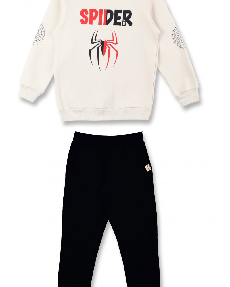 Εφηβικό Σετ Φούτερ Φόρμας Με Τύπωμα Spider Hoodies Αγόρι (6-16) -Πάγου- 162424