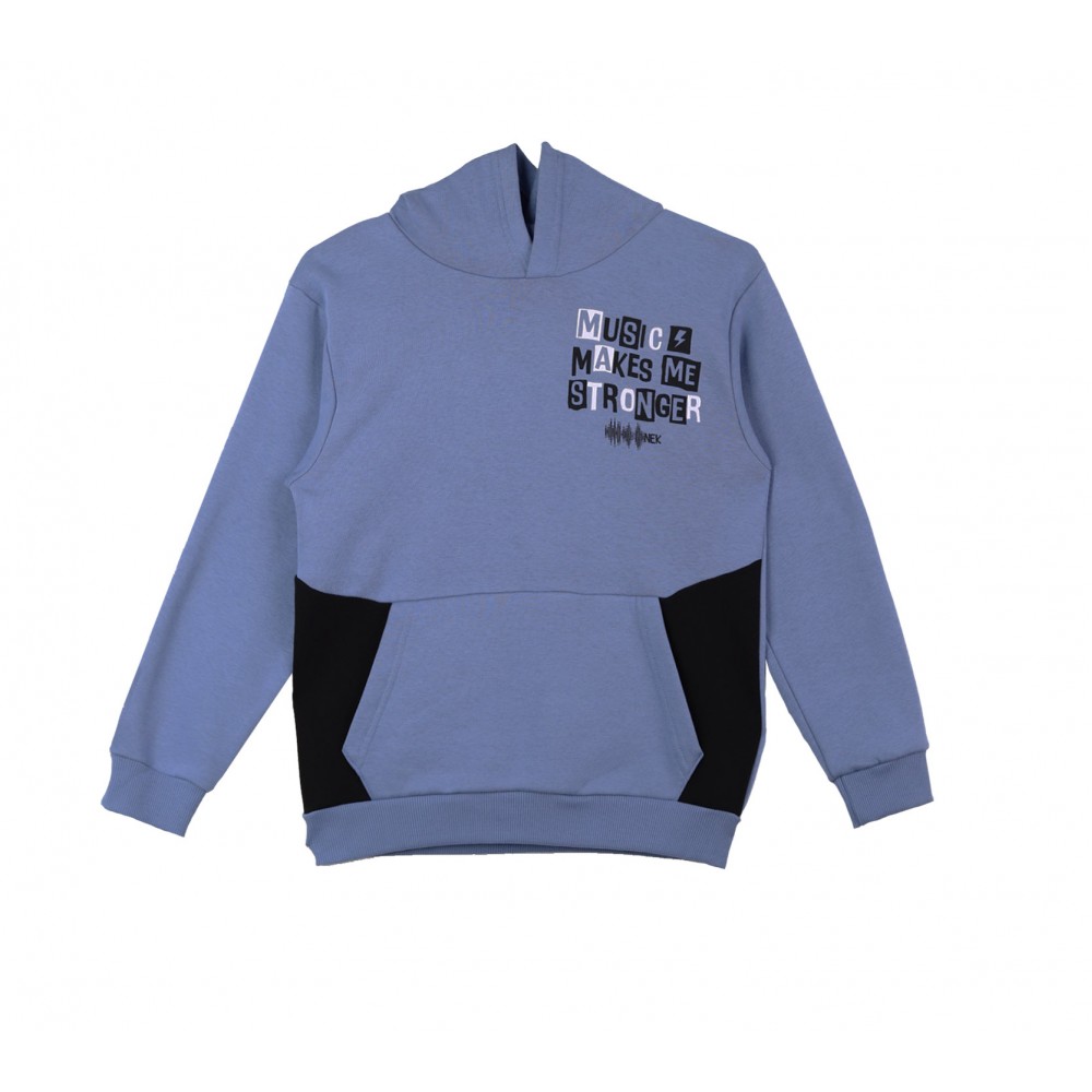 Εφηβικό Σετ Φούτερ Φόρμας Με Κουκούλα Music Hoodies Αγόρι (6-16Ε) -Σιελ- 162624