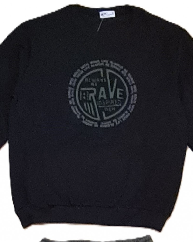 Σετ Φόρμα Φούτερ Με Τύπωμα Brave -Μαύρο- 181124