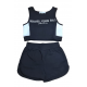 Εφηβικό Σετ Top Crop Μπλούζα Αμάνικη Και Shorts Κορίτσι (6-16Ε) -Μαύρο- 21624