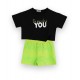 Εφηβικό Σετ με Top Μπλούζα You Και Shorts Κορίτσι (6-16) -Μαύρο- 21824 Εφηβικό Σετ με Top Μπλούζα You Και Shorts Κορίτσι (6-16) -Μαύρο- 21824