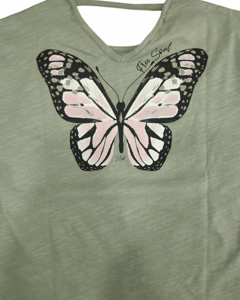 Εφηβικό, Σετ κολάν με πεταλούδα στην πλάτη –Χακί- 21922 Εφηβικό, Σετ κολάν με πεταλούδα στην πλάτη –Χακί- 21922