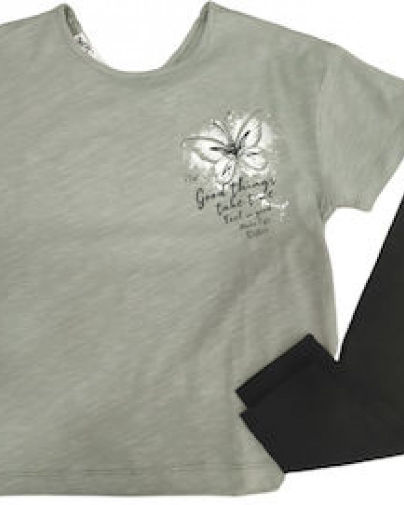 Εφηβικό, Σετ κολάν με πεταλούδα στην πλάτη –Χακί- 21922 Εφηβικό, Σετ κολάν με πεταλούδα στην πλάτη –Χακί- 21922