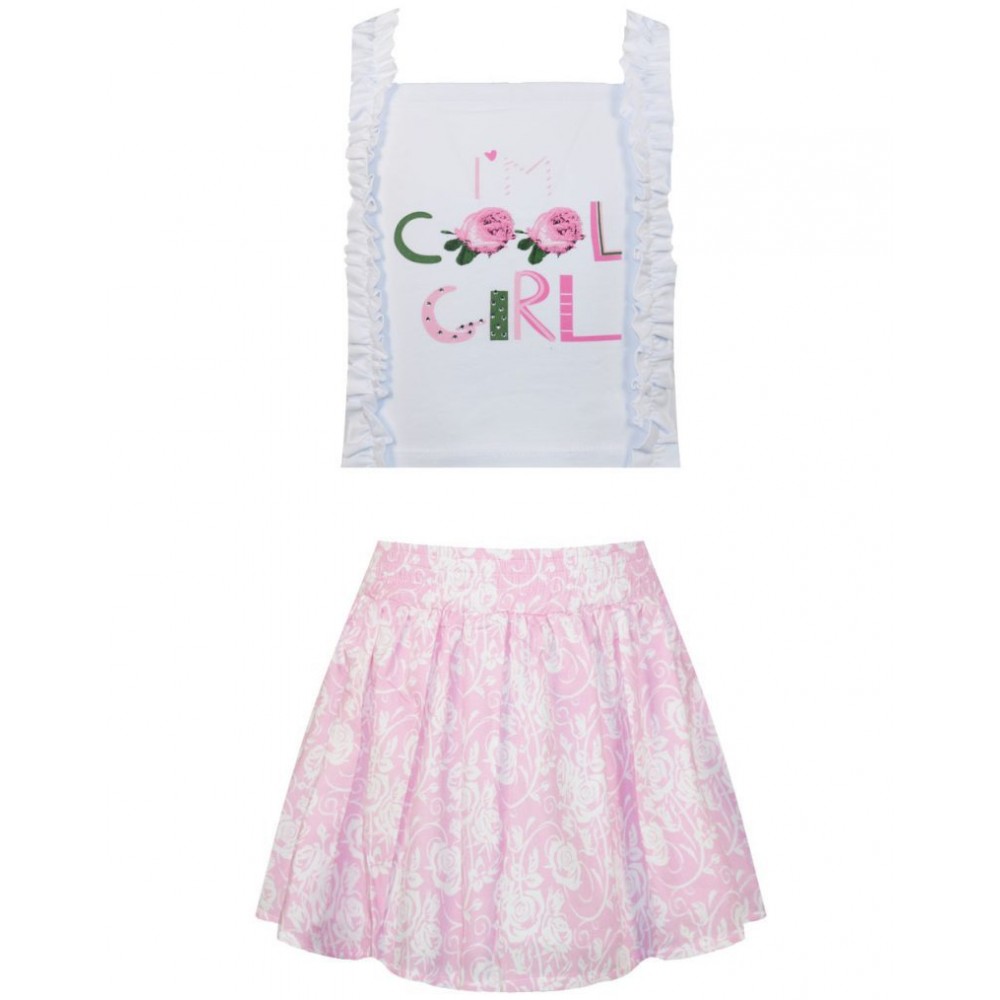 Παιδικό Σετ, Μπλουζάκι Τοπ και Φούστα “Cool Girl” από 1 ως 5 ετών –Φλοράλ– 15-222305-0 Παιδικό Σετ, Μπλουζάκι Τοπ και Φούστα “Cool Girl” από 1 ως 5 ετών –Φλοράλ– 15-222305-0