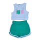 Σετ Top Crop Μπλούζα Τένις Και Shorts Κορίτσι (6-16Ε) -Πράσινο- 22424