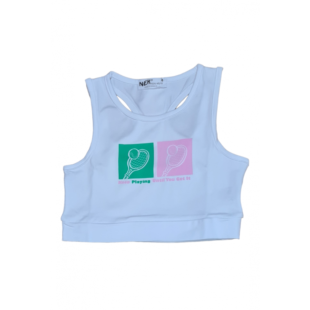 Σετ Top Crop Μπλούζα Τένις Και Shorts Κορίτσι (6-16Ε) -Πράσινο- 22424