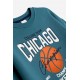 Εφηβικό Σετ Φούτερ Φόρμα Με Τύπωμα Chicago BasketBall Αγόρι (6-16) -Πετρόλ- 225-117112-1