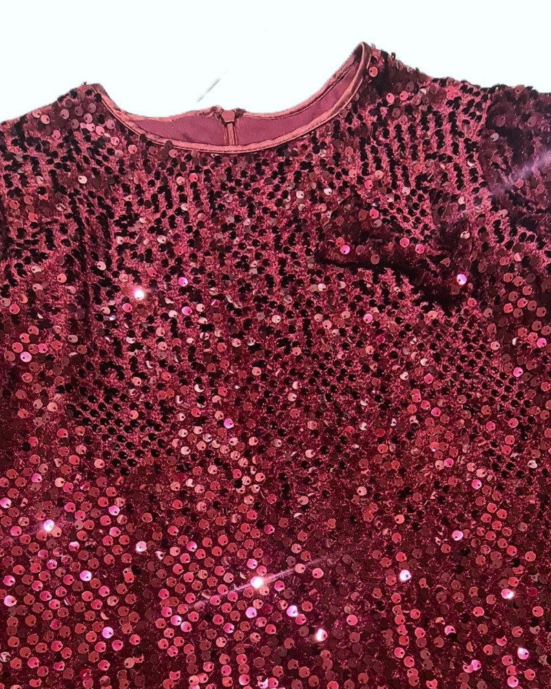 Εφηβικό Fashion Φόρεμα Βελουτέ Με Παγιέτα Κορίτσι (6-16) -Βυσσινί- 225-529106-1
