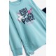 Παιδικό Σετ Κολάν Casual Εποχής Girl Power Unicorn Κορίτσι (2-6) -watetfall/Μπλε- 225-721114-2