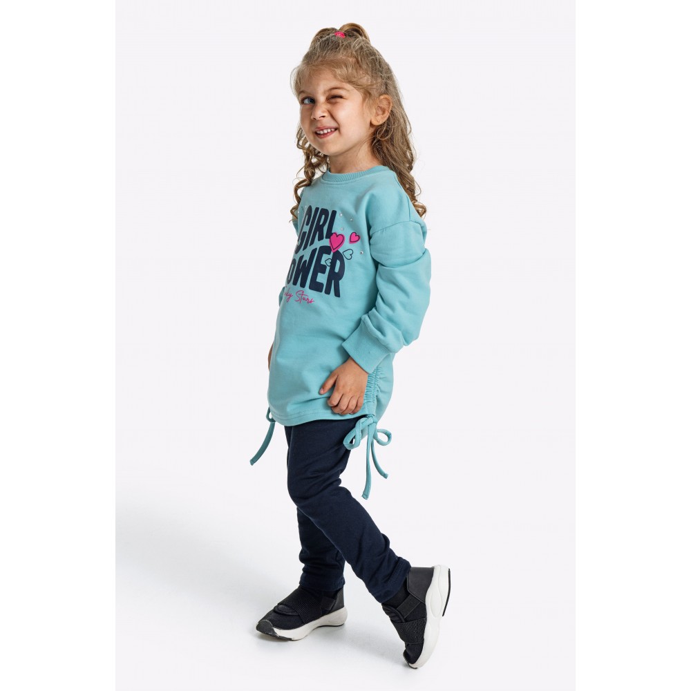 Παιδικό Σετ Κολάν Casual Εποχής Girl Power Unicorn Κορίτσι (2-6) -Watetfall/Μπλε- 225-721114-2