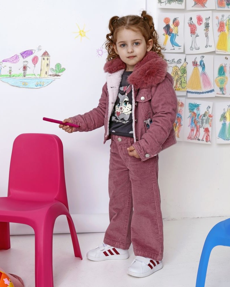 Παιδική Παντελόνα Κοτλέ Υφασμάτινο Λύκρα Κορίτσι (2-6) -Cashmere Rose- 225-731101-1 