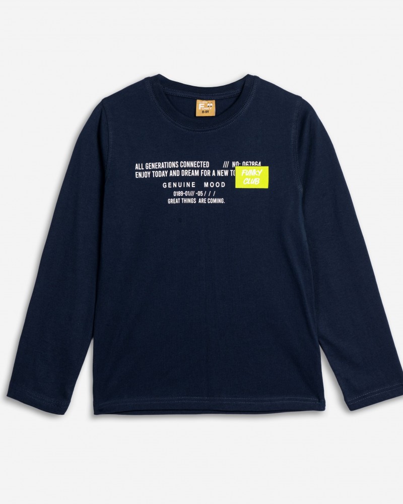Εφηβική Μπλούζα με Τύπωμα Genuine Mood Αγόρι (6-16) -Μπλε- 