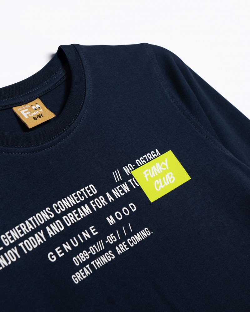 Εφηβική Μπλούζα με Τύπωμα Genuine Mood Αγόρι (6-16) -Μπλε- 