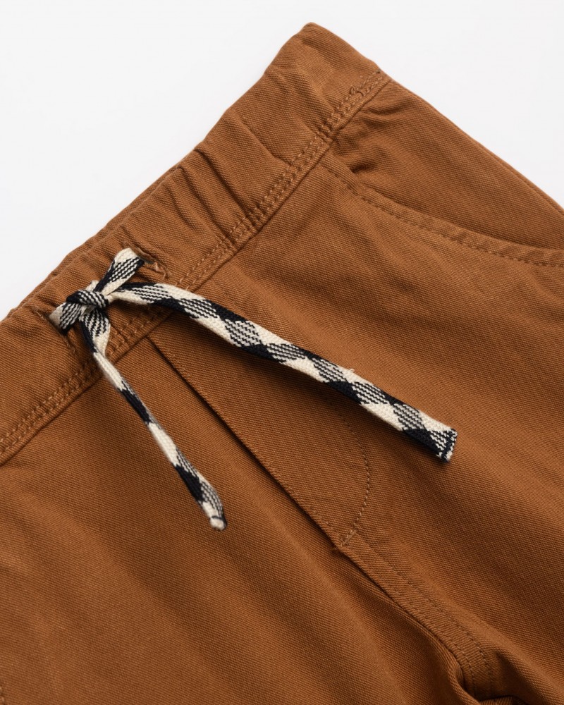 Εφηβικό Παντελόνι Cargo Υφασμάτινο Ελαστικό Αγόρι (6-16) –Κανέλα– 