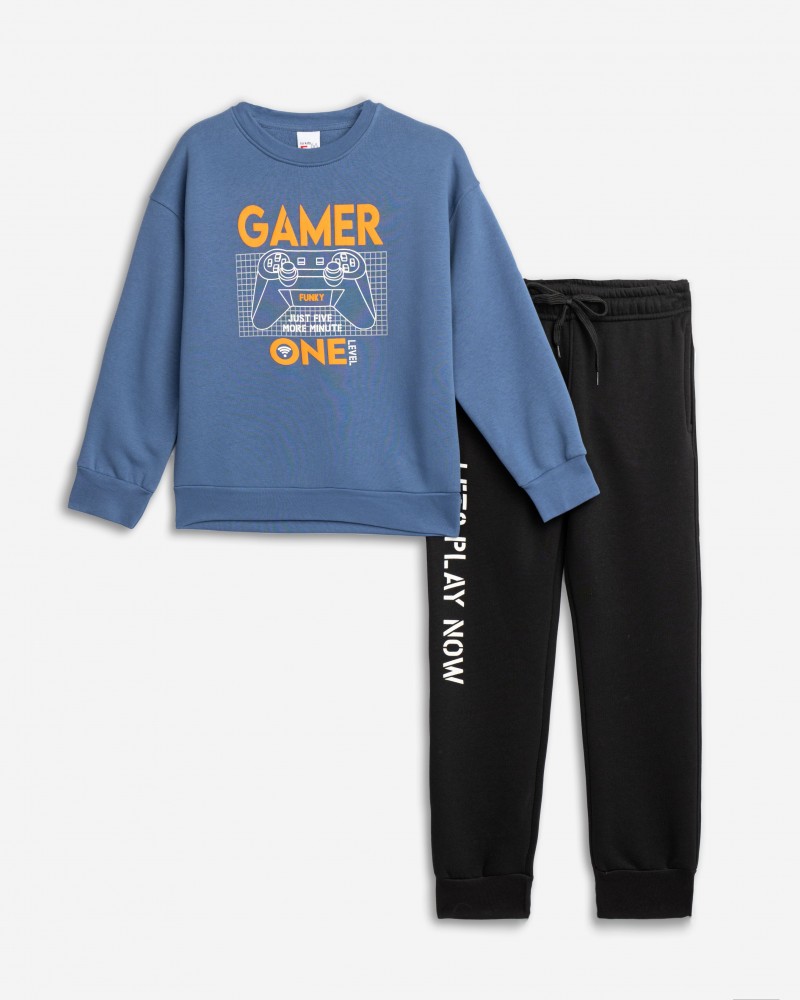 Εφηβικό Σετ Φούτερ Φόρμα με Τύπωμα Gamer One Αγόρι (6-16) -Ραφ- 