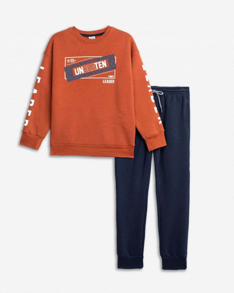 Εφηβικό Σετ Φούτερ Φόρμα Με Τύπωμα Unbeaten Αγόρι (6-16) -Chilli- 