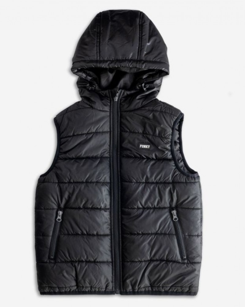 Εφηβικό Αμάνικο Γιλέκο Τζάκετ Puffer Αγόρι (6-16) -Μαύρο- 