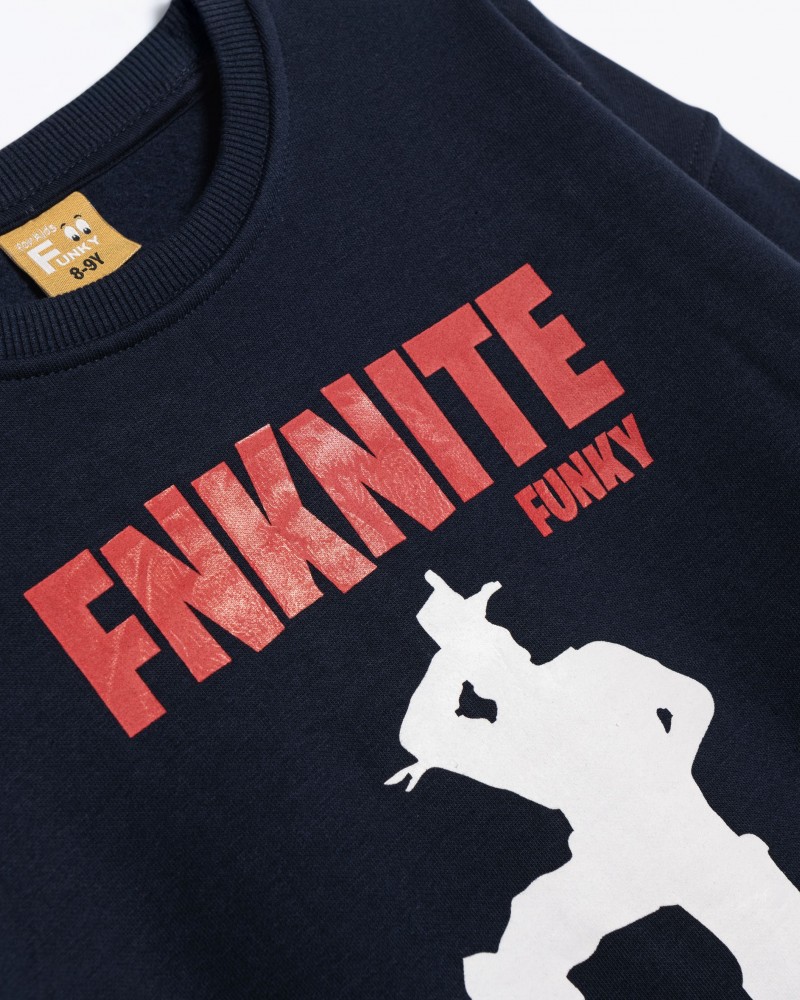 Εφηβική Μπλούζα Φούτερ με Τύπωμα GNKNITE Αγόρι (6-16) -Μπλε- 